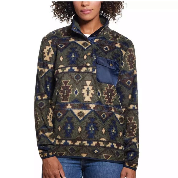 Weatherproof Vintage Aztec print Pullover Fleece - Picture 1 of 6